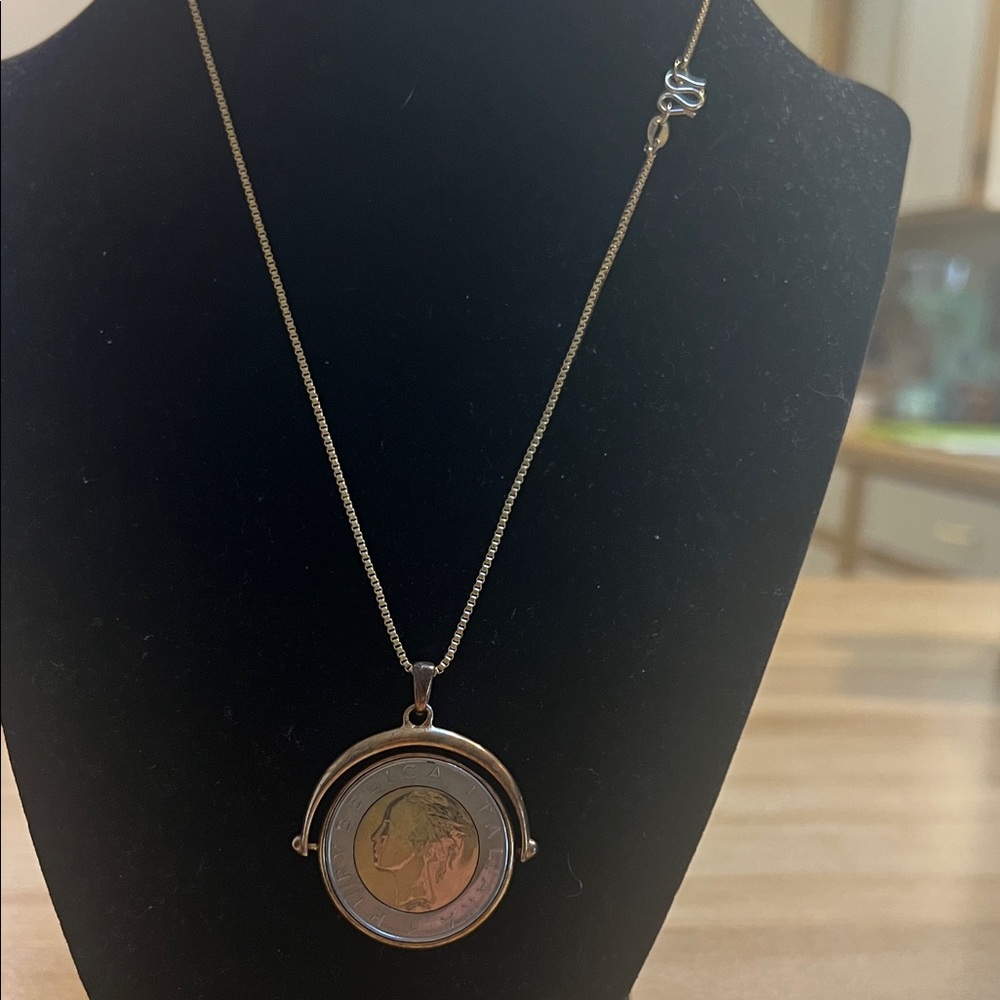Yellow 14k plated Gold Money Coin Pendant Necklace Collection 18 inch - Picture 3 of 8